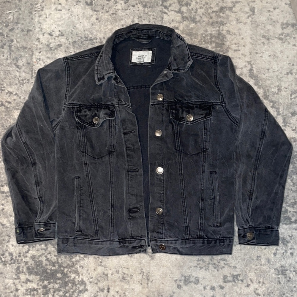 Oversized Black Denim Jacket